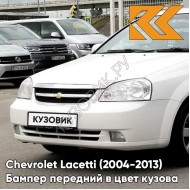 Бампер передний в цвет кузова Chevrolet Lacetti (2004-2013) седан GAZ - Summit White - Белый
